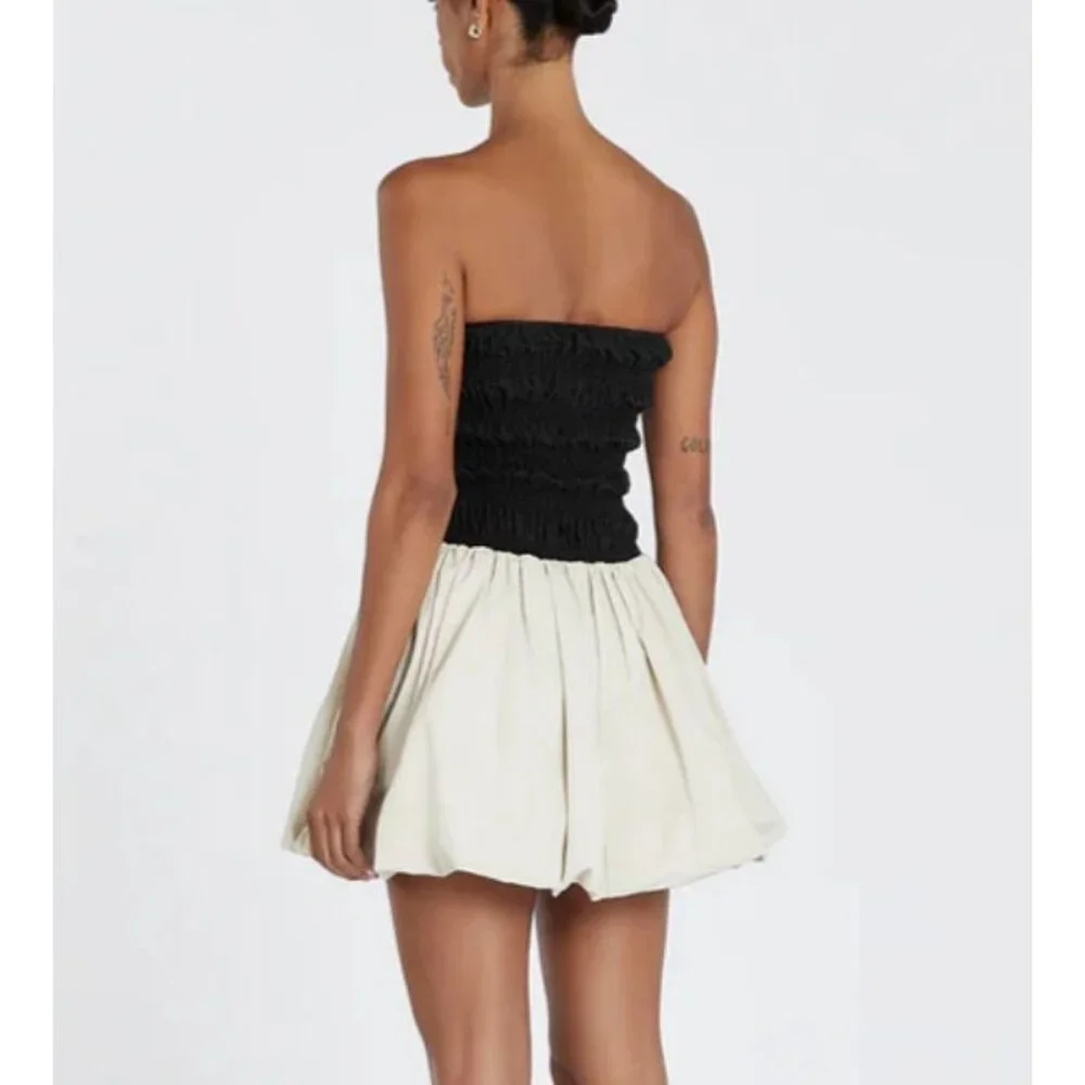 DISSH Black and Cream Strapless Mini Dress - Picture 2 of 8